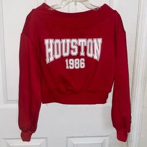 Red Off Shoulder Crop Top